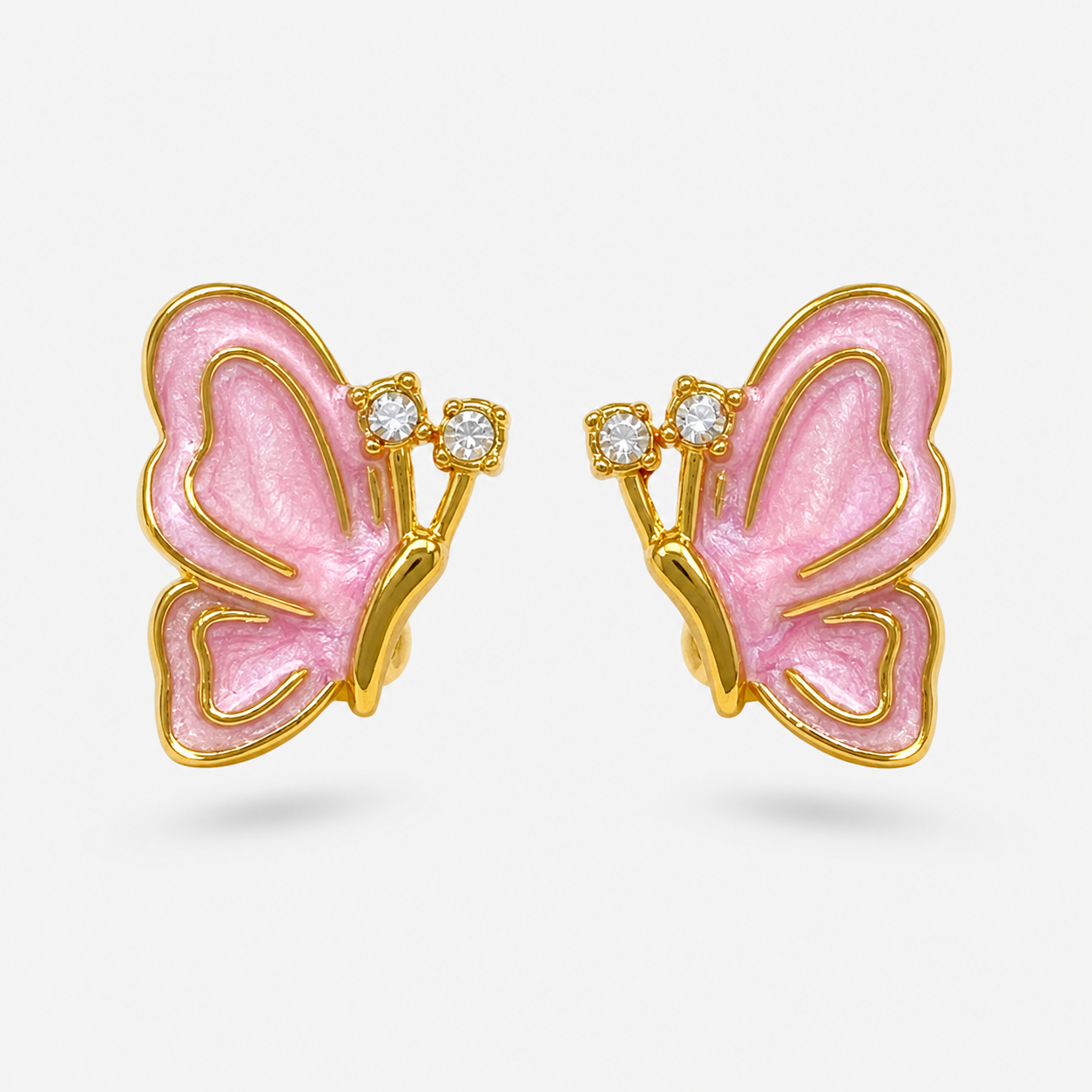 Nordic Style Leaves Enamel Earrings With 18K Real Gold Plated 304 Stainless Steel And Imitation Pearl Inlay Featuring Water Plating