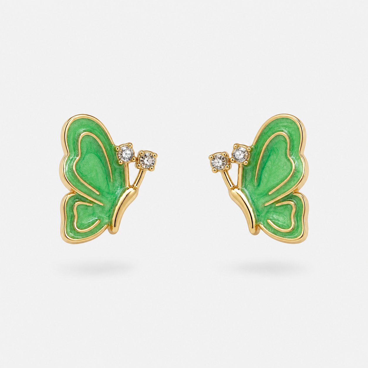 Nordic Style Leaves Enamel Earrings With 18K Real Gold Plated 304 Stainless Steel And Imitation Pearl Inlay Featuring Water Plating