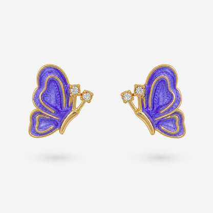 Nordic Style Leaves Enamel Earrings With 18K Real Gold Plated 304 Stainless Steel And Imitation Pearl Inlay Featuring Water Plating