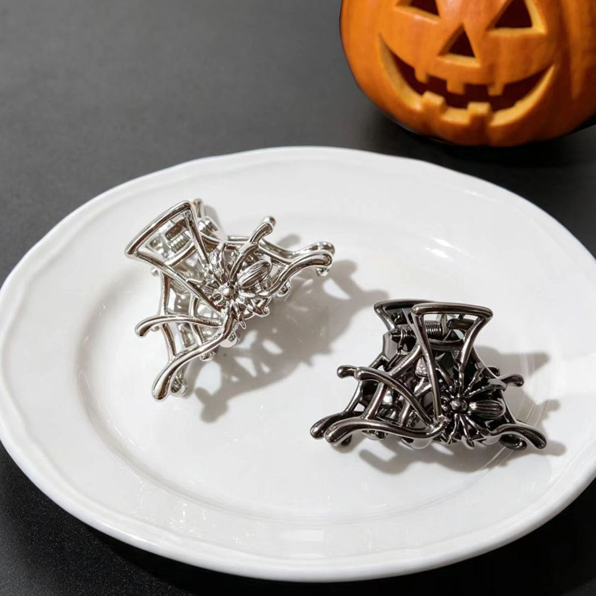 Gothic Skull Hair Claws For Women, Zinc Alloy Hairpin Set Of 3 Pieces, Perfect For Halloween