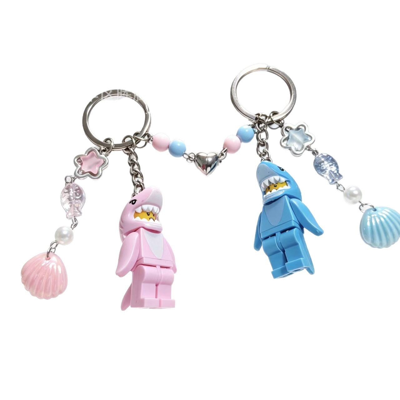Shark Key Chain In Marine Style, Made Of Durable Plastic, Perfect Summer Accessory
