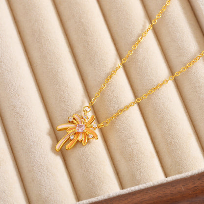 Luminous Fireworks Necklace For Women Featuring Copper Pendant With Cable Chain