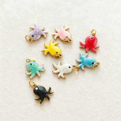 Ocean Pendant In 304 Stainless Steel With Electroplated Finish, Marine Style Jewelry Accessory In Steel Color
