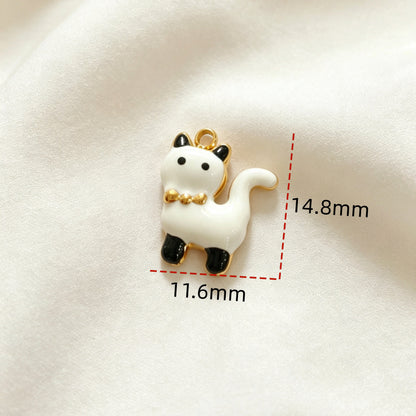 Cat Pendant Made Of 304 Stainless Steel With 18K Real Gold Plated Electroplated Finish, Sweet Style Jewelry Accessory In Gold