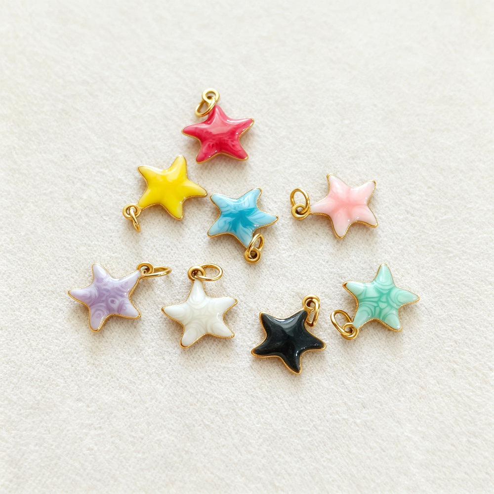 Ocean Pendant In 304 Stainless Steel With Electroplated Finish, Marine Style Jewelry Accessory In Steel Color