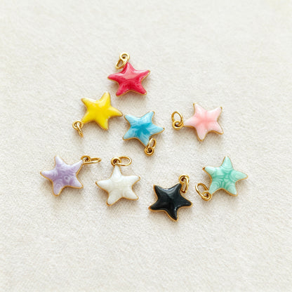 Ocean Pendant In 304 Stainless Steel With Electroplated Finish, Marine Style Jewelry Accessory In Steel Color