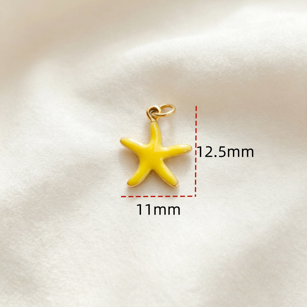 Ocean Pendant In 304 Stainless Steel With Electroplated Finish, Marine Style Jewelry Accessory In Steel Color
