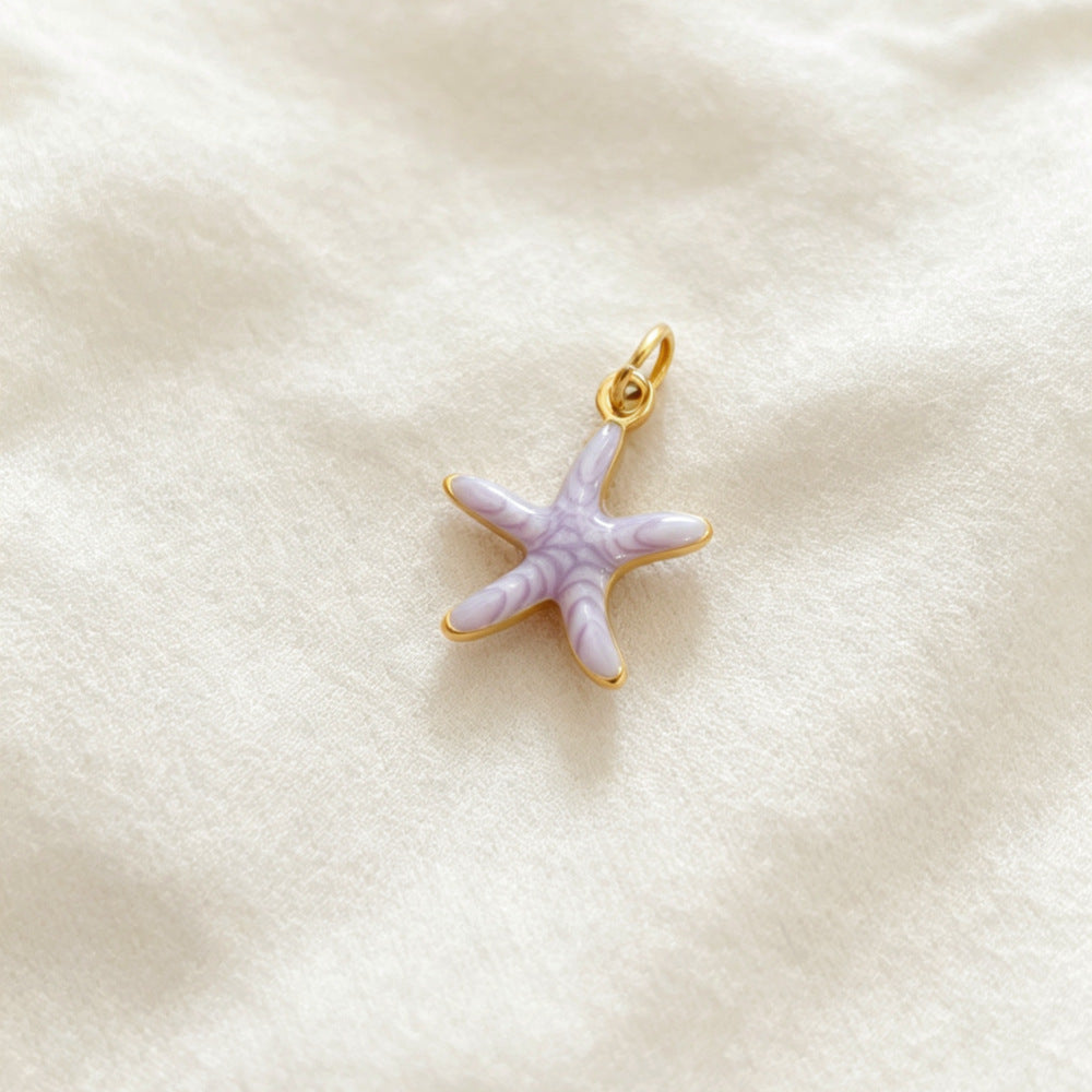 Ocean Pendant In 304 Stainless Steel With Electroplated Finish, Marine Style Jewelry Accessory In Steel Color