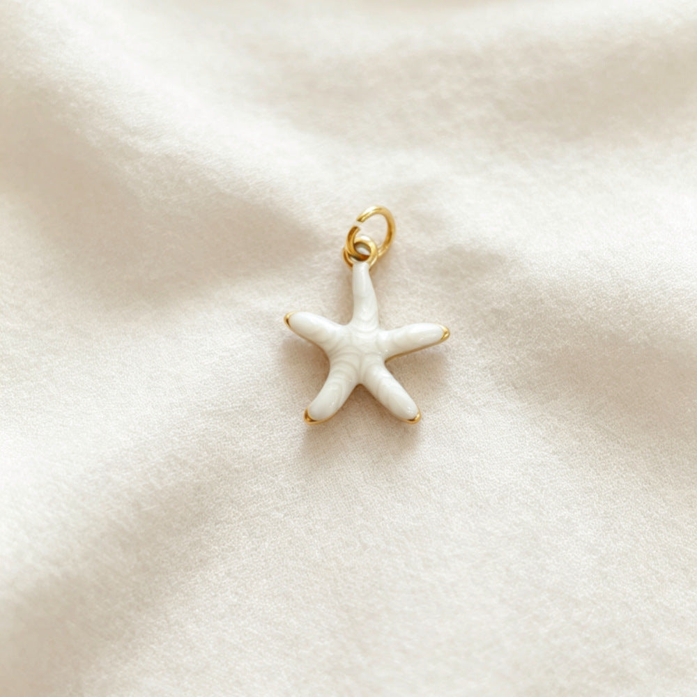 Ocean Pendant In 304 Stainless Steel With Electroplated Finish, Marine Style Jewelry Accessory In Steel Color