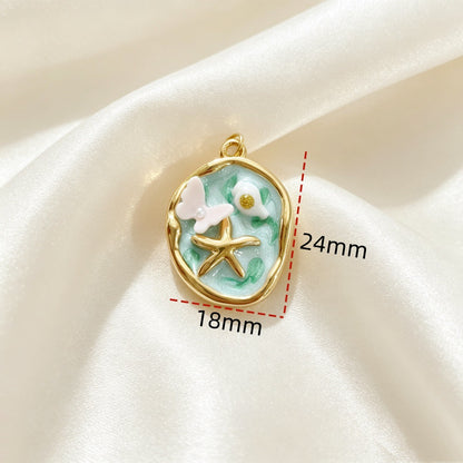 Sweet Flowers Pendant In Titanium Steel Featuring Enamel Craftsmanship, Available In Colour Jewelry Accessories