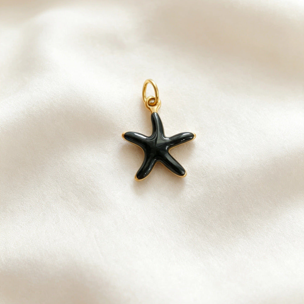 Ocean Pendant In 304 Stainless Steel With Electroplated Finish, Marine Style Jewelry Accessory In Steel Color