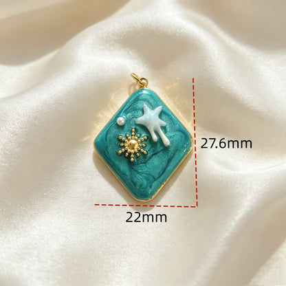 Sweet Flowers Pendant In Titanium Steel Featuring Enamel Craftsmanship, Available In Colour Jewelry Accessories