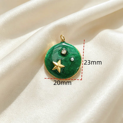 Sweet Flowers Pendant In Titanium Steel Featuring Enamel Craftsmanship, Available In Colour Jewelry Accessories