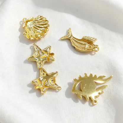 Starfish Pendant Made Of 304 Stainless Steel Featuring Electroplated Finish In Marine Style Jewelry Accessories