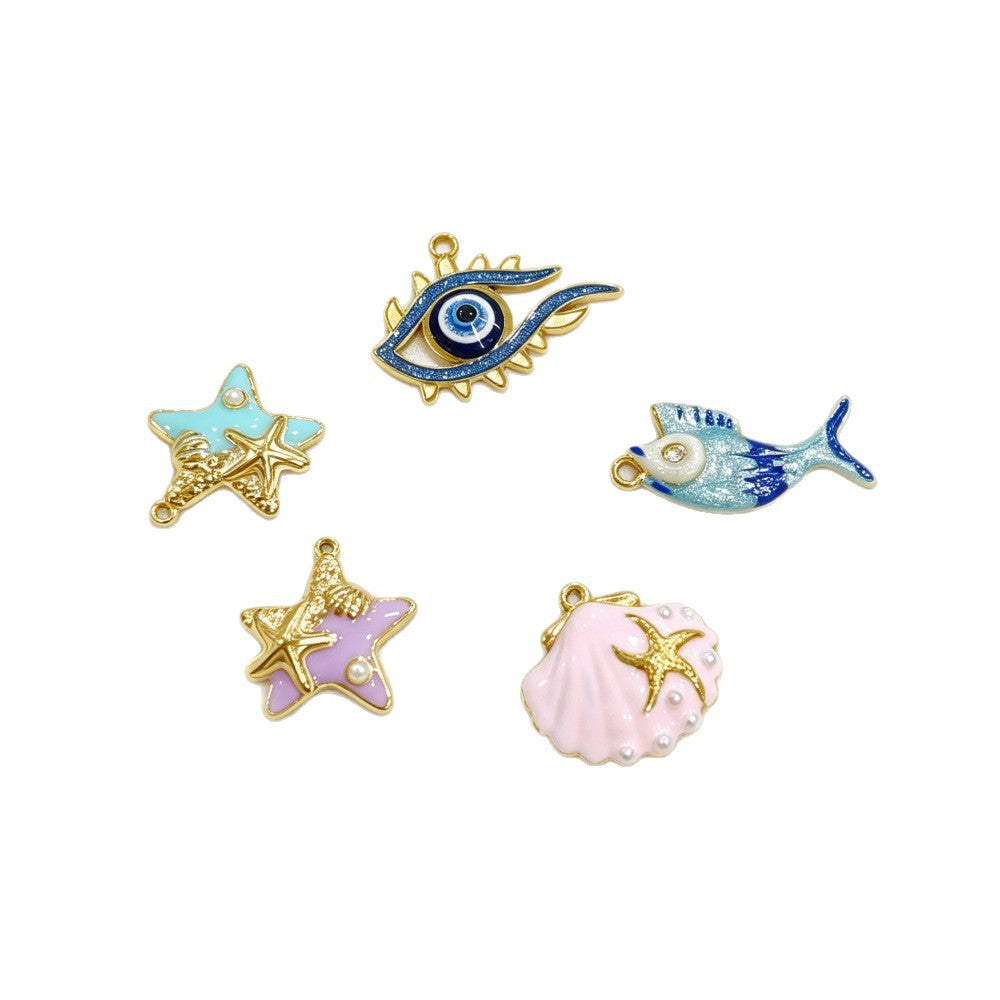 Starfish Pendant Made Of 304 Stainless Steel Featuring Electroplated Finish In Marine Style Jewelry Accessories