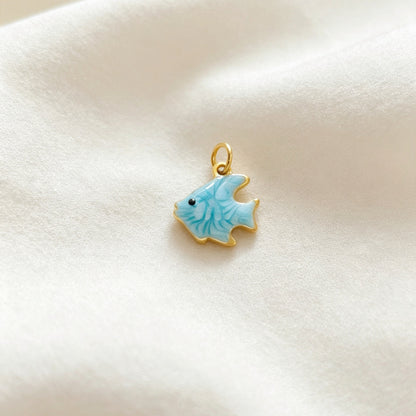 Ocean Pendant In 304 Stainless Steel With Electroplated Finish, Marine Style Jewelry Accessory In Steel Color
