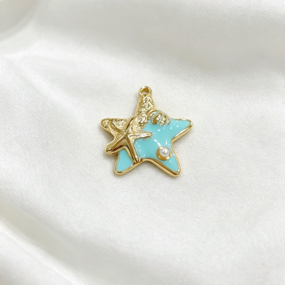 Starfish Pendant Made Of 304 Stainless Steel Featuring Electroplated Finish In Marine Style Jewelry Accessories