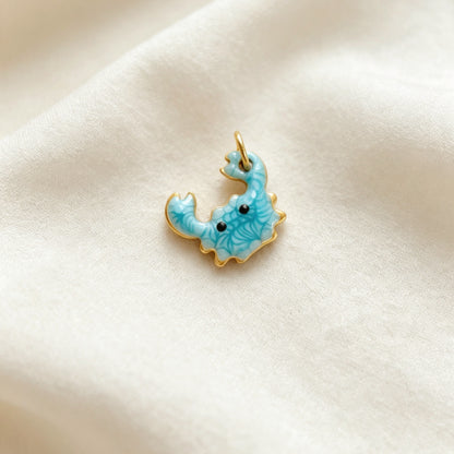 Ocean Pendant In 304 Stainless Steel With Electroplated Finish, Marine Style Jewelry Accessory In Steel Color