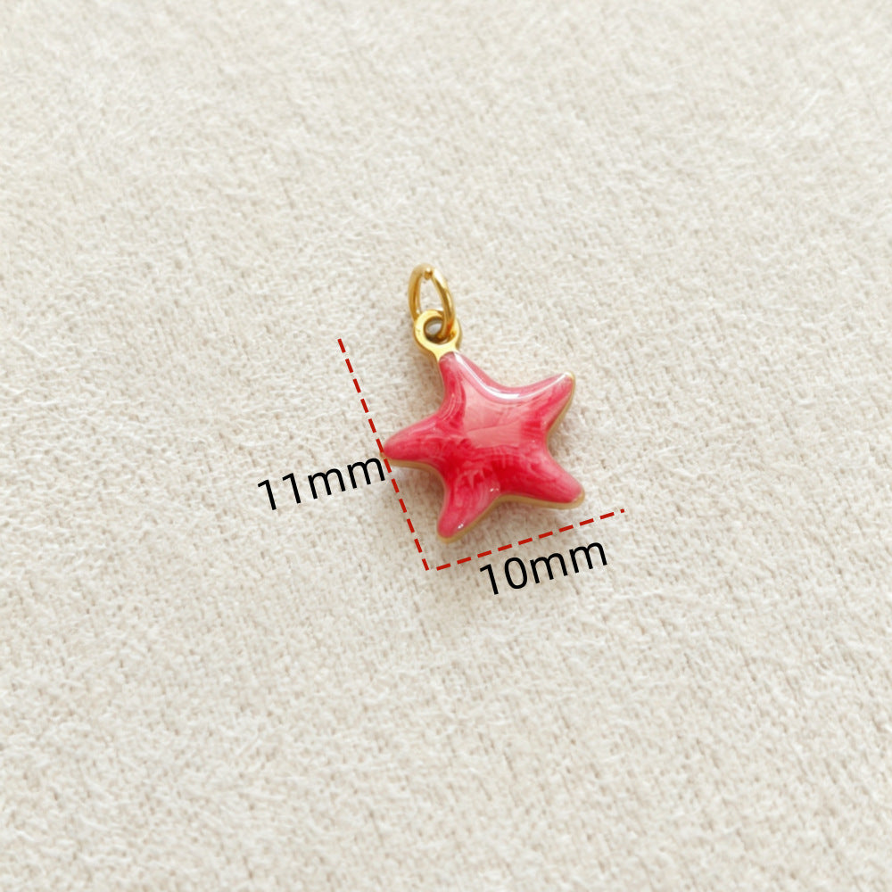 Ocean Pendant In 304 Stainless Steel With Electroplated Finish, Marine Style Jewelry Accessory In Steel Color