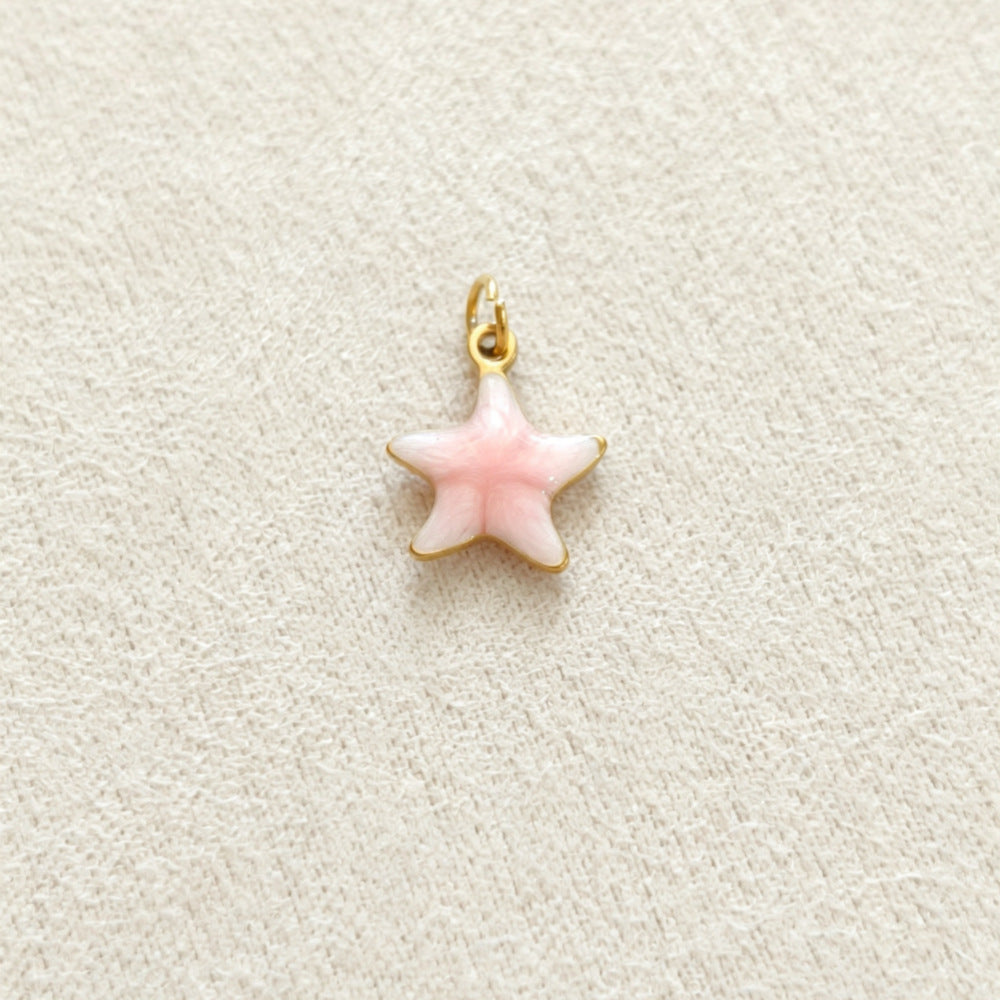 Ocean Pendant In 304 Stainless Steel With Electroplated Finish, Marine Style Jewelry Accessory In Steel Color