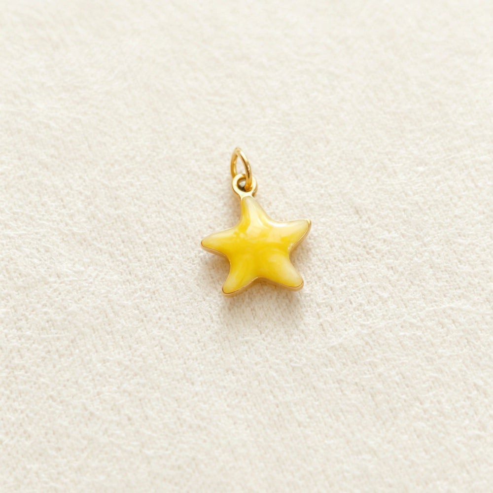 Ocean Pendant In 304 Stainless Steel With Electroplated Finish, Marine Style Jewelry Accessory In Steel Color