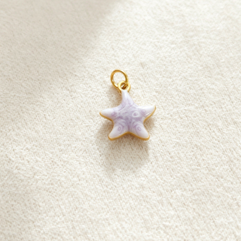 Ocean Pendant In 304 Stainless Steel With Electroplated Finish, Marine Style Jewelry Accessory In Steel Color