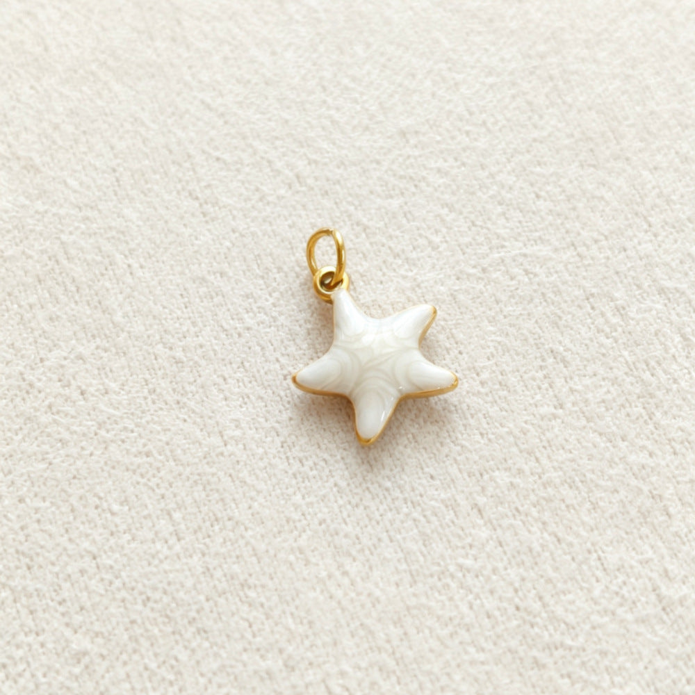 Ocean Pendant In 304 Stainless Steel With Electroplated Finish, Marine Style Jewelry Accessory In Steel Color