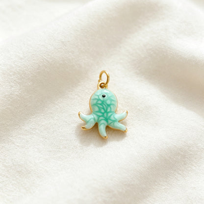 Ocean Pendant In 304 Stainless Steel With Electroplated Finish, Marine Style Jewelry Accessory In Steel Color