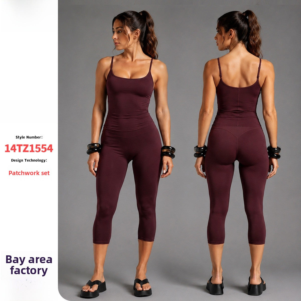 Calf-Length Yoga Jumpsuit For Women In Nylon Fabric With Backless Design, Sleeveless, Perfect For Summer