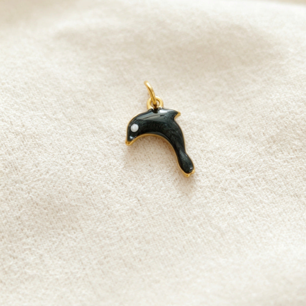 Ocean Pendant In 304 Stainless Steel With Electroplated Finish, Marine Style Jewelry Accessory In Steel Color