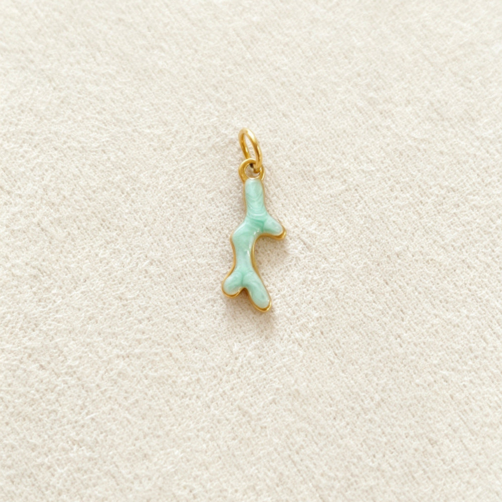 Ocean Pendant In 304 Stainless Steel With Electroplated Finish, Marine Style Jewelry Accessory In Steel Color