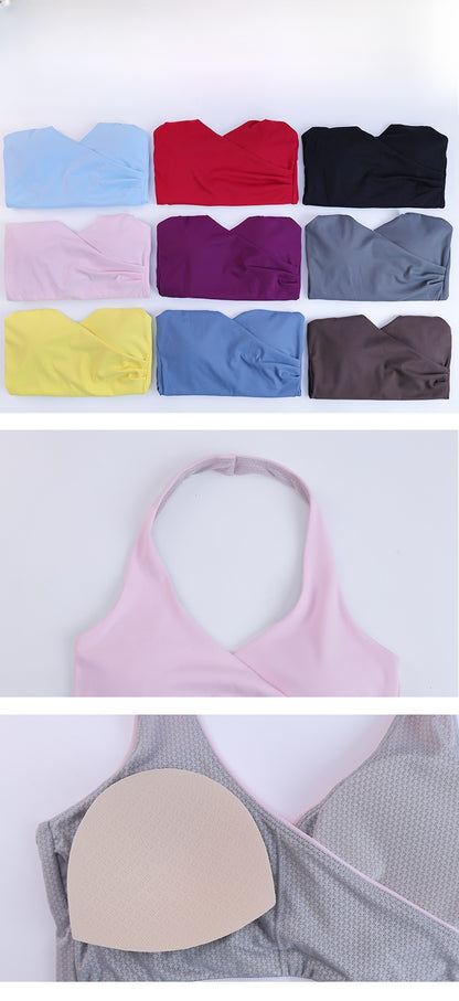 Solid Color Sport Yoga Calf-Length Pants In Nylon Fabric Featuring A Backless Design, Sleeveless For Women
