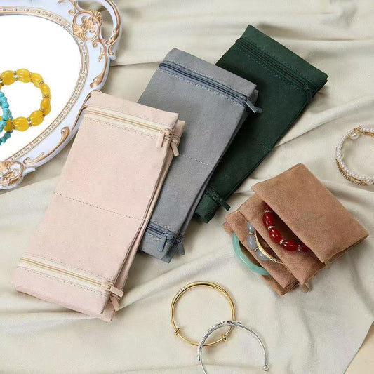Modern Style Jewelry Packaging Bags Made Of Soft Brown Flannel For Elegant Storage