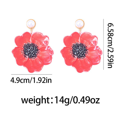 Sweet Flowers Tassel Drop Earrings For Women, Golden Plated With 0.03µm Thickness, Acrylic Material