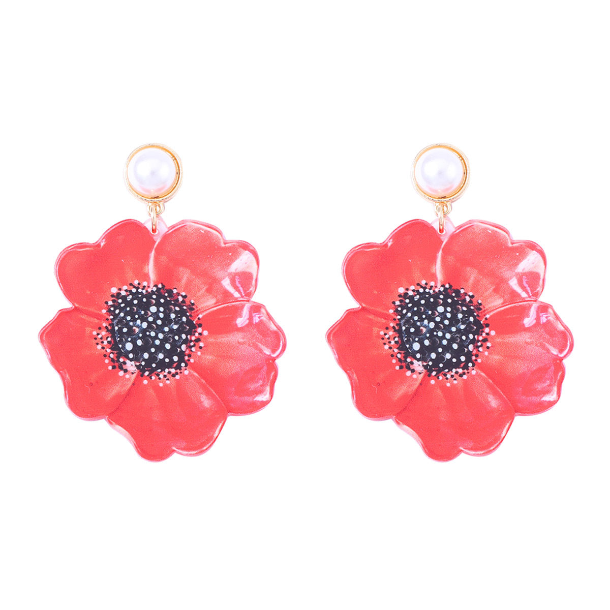 Sweet Flowers Tassel Drop Earrings For Women, Golden Plated With 0.03µm Thickness, Acrylic Material
