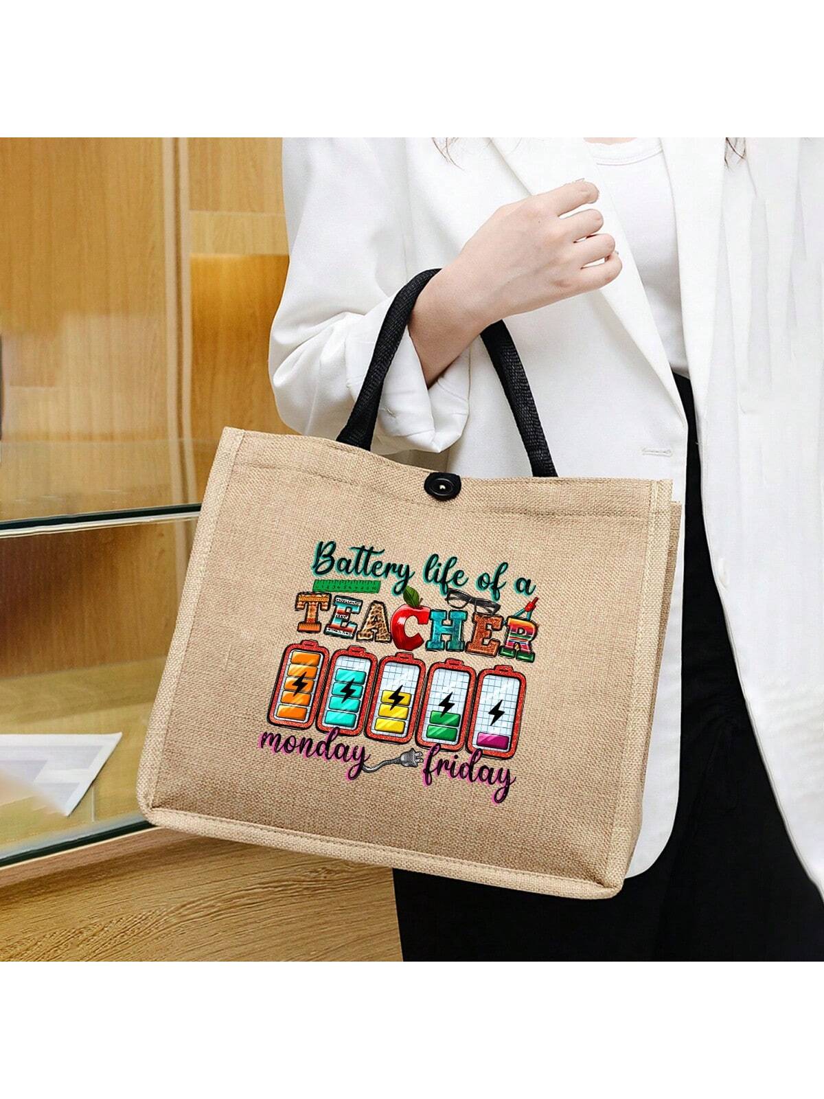 Unisex Square Polyester Shoulder Bag With Single Shoulder Strap, Printing Design, Suitable For All Seasons