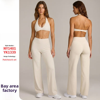 Full Length Sport Yoga Jumpsuit For Women In Stretchy Nylon Fabric With Backless Design And Sleeveless Style