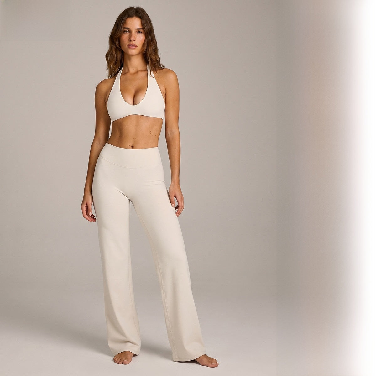 Full Length Sport Yoga Jumpsuit For Women In Stretchy Nylon Fabric With Backless Design And Sleeveless Style