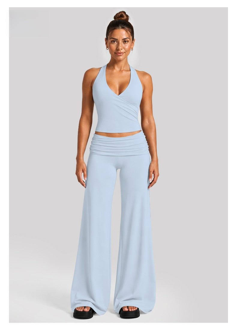 Solid Color Full Length Sport Pants For Fitness, Made With Nylon Fabric Featuring Criss Cross Design, Available In Stretchy Material