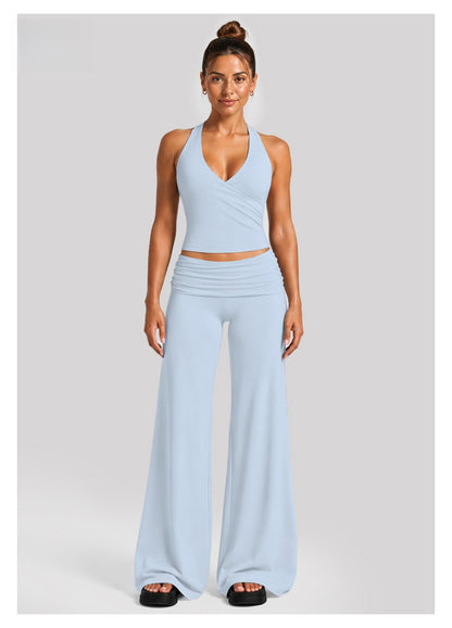 Solid Color Full Length Sport Pants For Fitness, Made With Nylon Fabric Featuring Criss Cross Design, Available In Stretchy Material