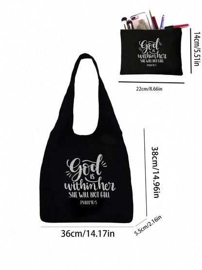 Unisex Square Polyester Shoulder Bag With Single Shoulder Strap, Suitable For All Seasons