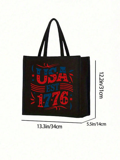 Unisex Square Polyester Shoulder Bag With Single Shoulder Strap, Printing Design, Suitable For All Seasons
