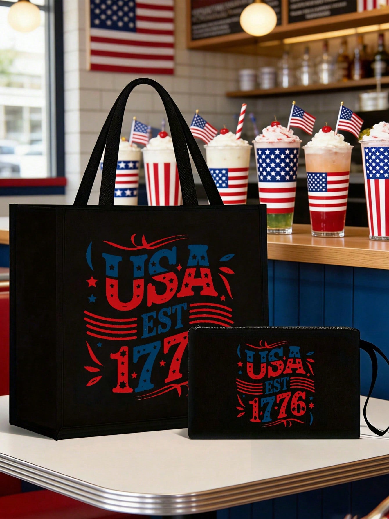 Unisex Square Polyester Shoulder Bag With Single Shoulder Strap, Printing Design, Suitable For All Seasons