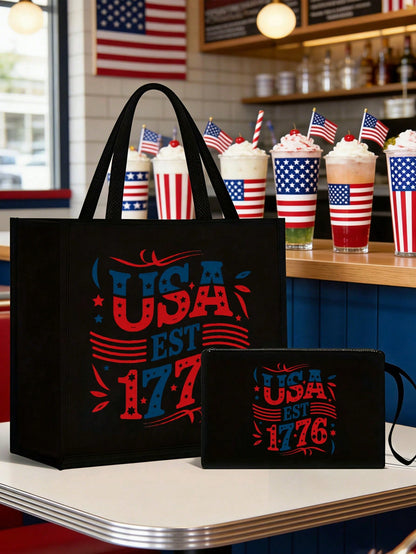 Unisex Square Polyester Shoulder Bag With Single Shoulder Strap, Printing Design, Suitable For All Seasons