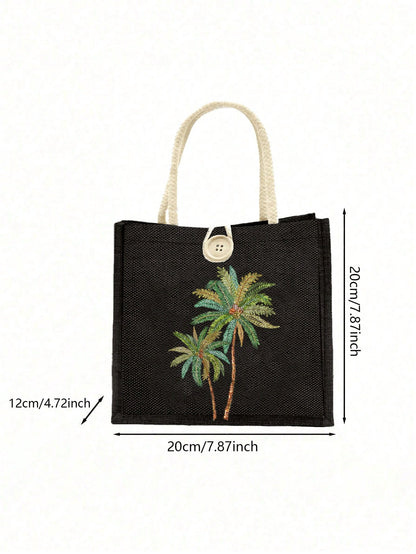 Unisex Square Polyester Shoulder Bag With Single Shoulder Strap, Printing Design, Suitable For All Seasons