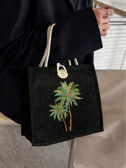 Unisex Square Polyester Shoulder Bag With Single Shoulder Strap, Printing Design, Suitable For All Seasons