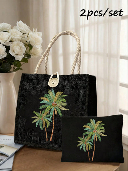 Unisex Square Polyester Shoulder Bag With Single Shoulder Strap, Printing Design, Suitable For All Seasons