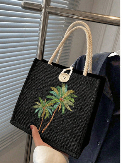 Unisex Square Polyester Shoulder Bag With Single Shoulder Strap, Printing Design, Suitable For All Seasons