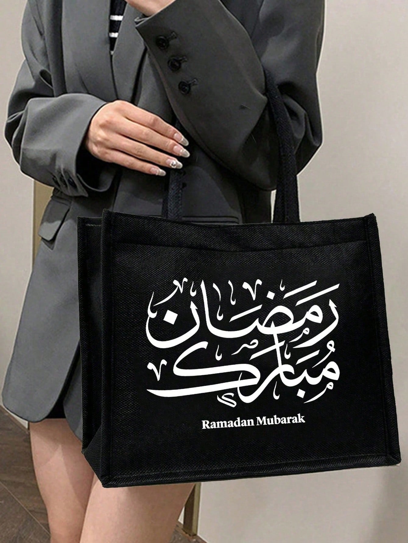 Unisex Square Polyester Shoulder Bag With Single Shoulder Strap, Printing Design, Suitable For All Seasons