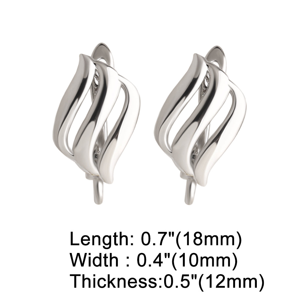 Geometric Electroplated Ear Hook In Copper With 18K Real Gold PVD Coated Plating, 0.03µm Thickness, Unisex Design